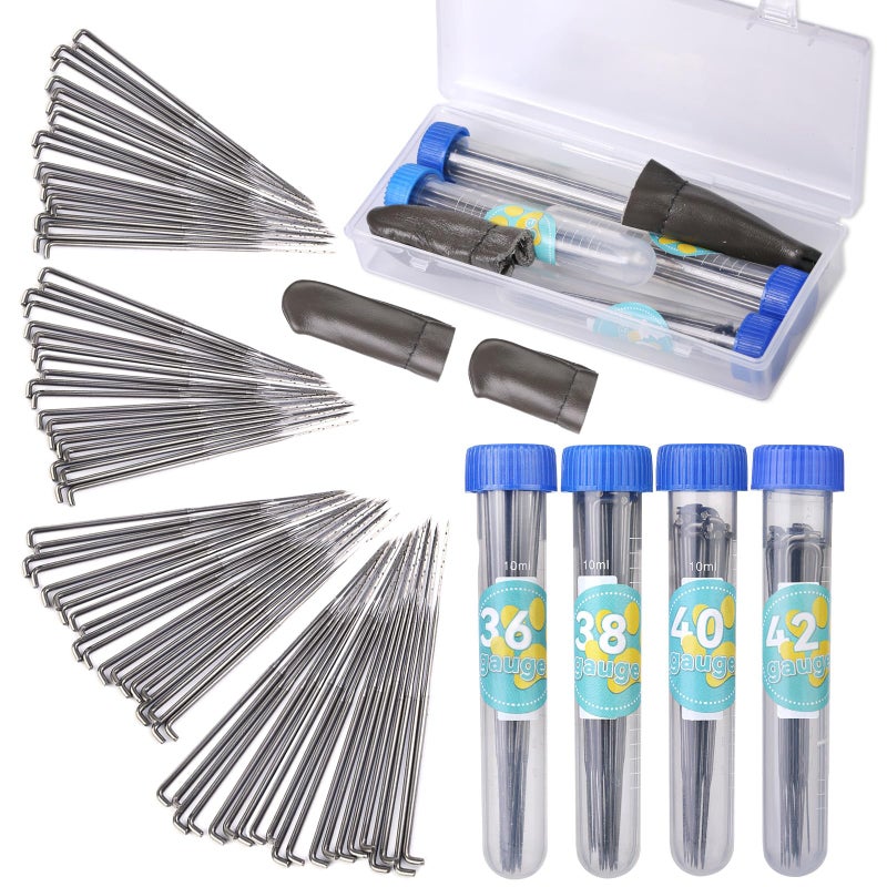 Yizzvb 80PCS Needle Felting Needles, 4 Sizes Wool Felting Needles, Needle Felting Tools Supplies Kit with Felting Needles Fingercots Storage Box for DIY Wool Felting Crafts - Image 1