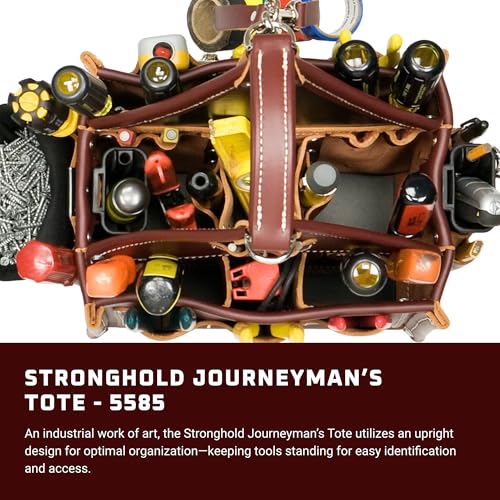Occidental Leather Stronghold Journeyman's Tote - 16 Screwdriver Loops, 9 Compartments, 6 Pockets & 6 Tool Loops - Upright Design, Divided Interior - Made in USA - Image 2