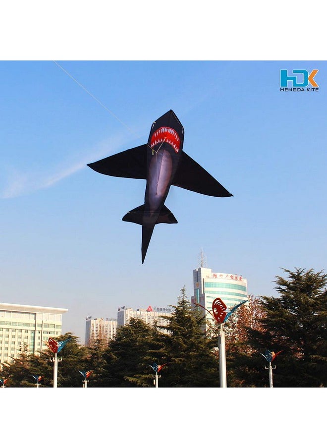 Hengda Kite For Kids Lifelike Black Shark Kite Single Line Kite Flying For Children Kids Outdoor Toys Beach Park Playing  - Image 3