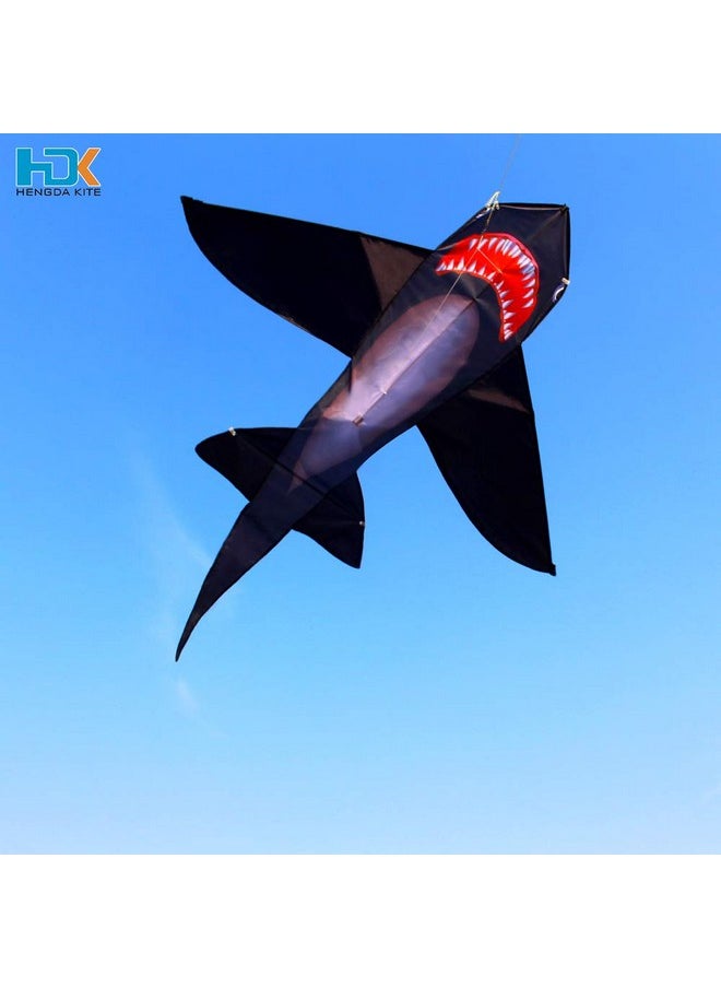 Hengda Kite For Kids Lifelike Black Shark Kite Single Line Kite Flying For Children Kids Outdoor Toys Beach Park Playing  - Image 5