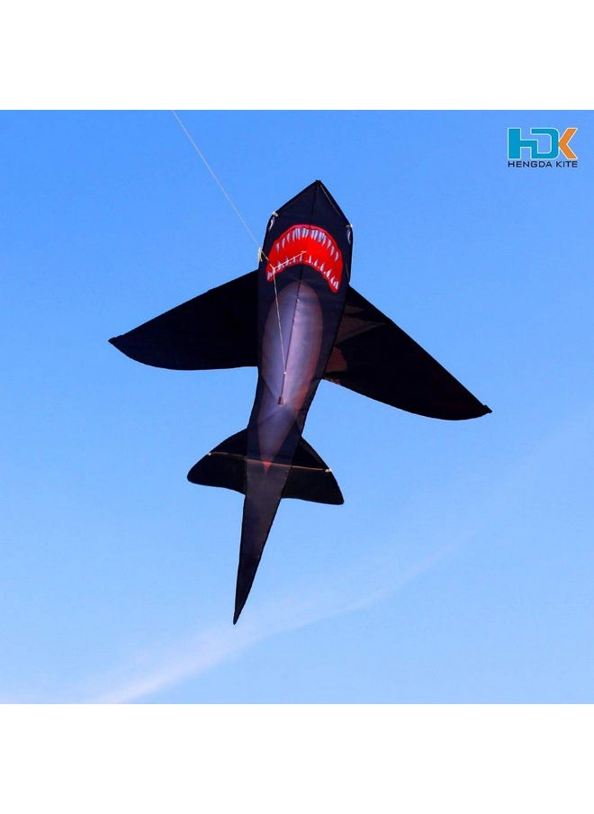 Hengda Kite For Kids Lifelike Black Shark Kite Single Line Kite Flying For Children Kids Outdoor Toys Beach Park Playing  - Image 4