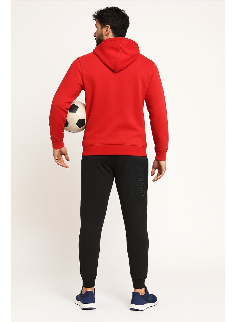 Men's Printed Hoodie & Joggers Tracksuit Set-RED - Image 2