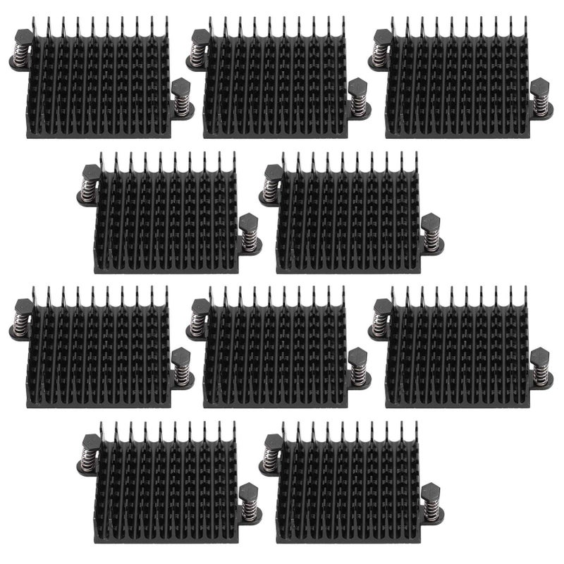Black Aluminum Heat Sink 42x11x40mm 10pcs for CPU PCB Amplifiers Cooling - Image 2