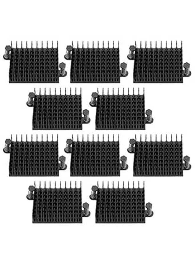 Black Aluminum Heat Sink 42x11x40mm 10pcs for CPU PCB Amplifiers Cooling - Image 1