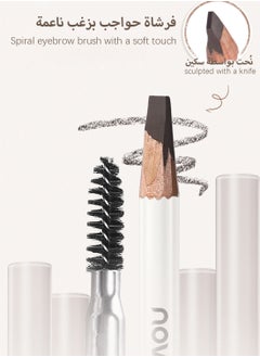 Novo Wild Mist Scalpel Eyebrow Pencil, Long Lasting Waterproof Brow Pencil with Fine Tip and Brush, Eyebrow Makeup for Natural and Real Looking Dark Brown  - Image 3