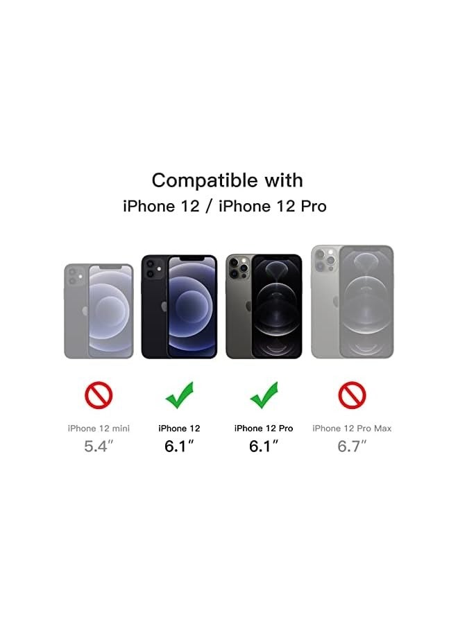 جي تيك حافظة JETech المغناطيسية لهاتف iPhone 12/12 Pro مقاس 6.1 بوصة متوافقة مع MagSafe، غطاء هاتف خلفي شفاف غير لامع مقاوم للصدمات (أسود) - Image 2