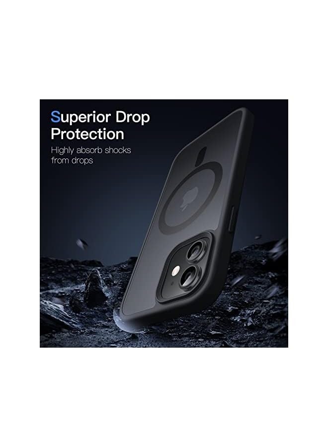 جي تيك حافظة JETech المغناطيسية لهاتف iPhone 12/12 Pro مقاس 6.1 بوصة متوافقة مع MagSafe، غطاء هاتف خلفي شفاف غير لامع مقاوم للصدمات (أسود) - Image 5