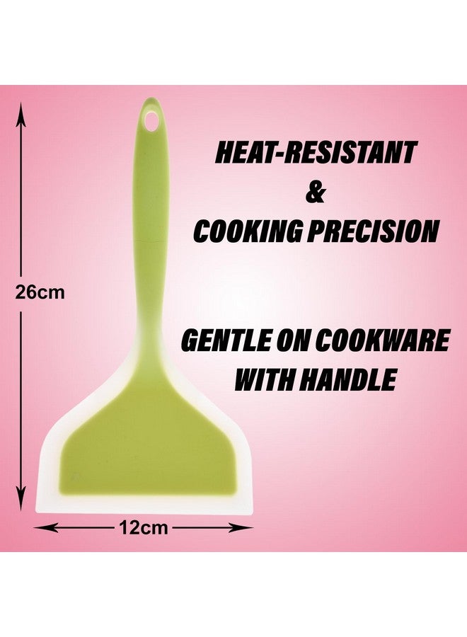 Kuber Industries Turner | Silicone Wide Spatula Turner | Spatulas Turner for Nonstick Cookware | Omelette Turner for Cooking | Kitchen Turners | New Big Spatula | Pack of 2 | Multi - Image 3