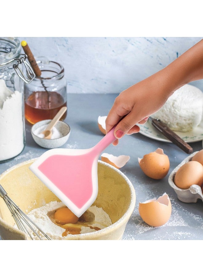 Kuber Industries Turner | Silicone Wide Spatula Turner | Spatulas Turner for Nonstick Cookware | Omelette Turner for Cooking | Kitchen Turners | New Big Spatula | Pack of 2 | Multi - Image 4