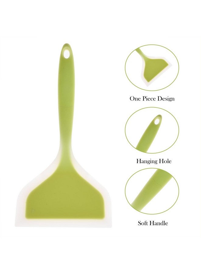 Kuber Industries Turner | Silicone Wide Spatula Turner | Spatulas Turner for Nonstick Cookware | Omelette Turner for Cooking | Kitchen Turners | New Big Spatula | Pack of 2 | Multi - Image 5