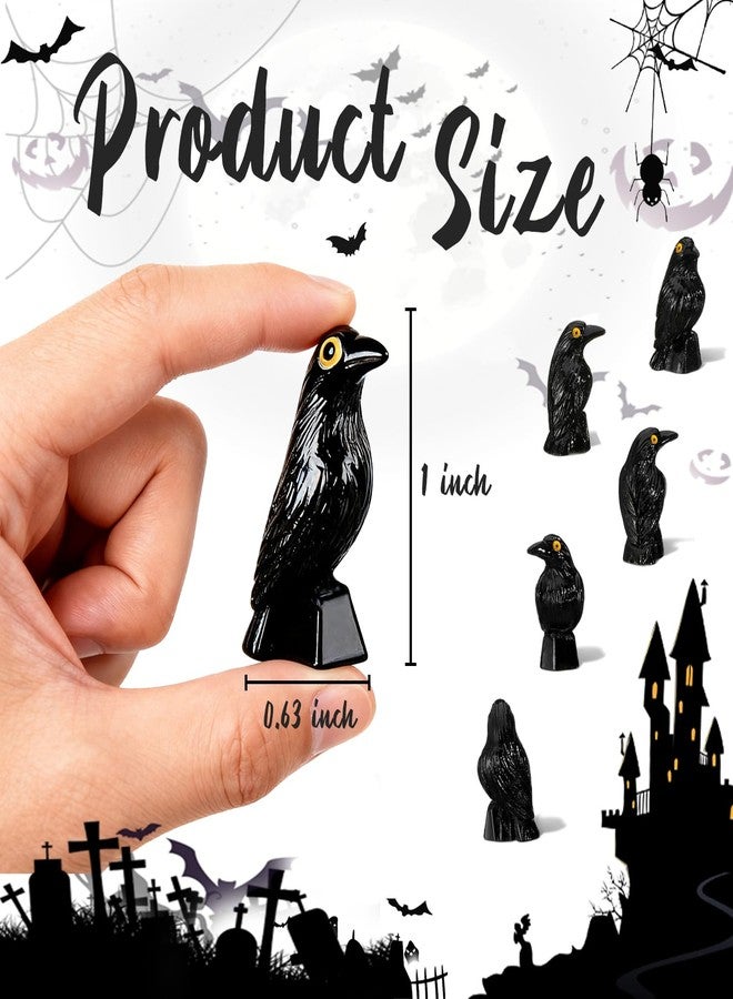 Dreplfn 50PCS Mini Resin Crows Figurines Halloween Miniatures Animals Raven Bird Statue to Hide Tiny Black Gothic Crows Statue for Micro Landscape Garden Party Favors Halloween Scene Decor (Mini Resin Crows) - Image 2