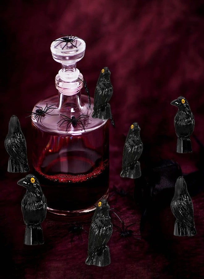 Dreplfn 50PCS Mini Resin Crows Figurines Halloween Miniatures Animals Raven Bird Statue to Hide Tiny Black Gothic Crows Statue for Micro Landscape Garden Party Favors Halloween Scene Decor (Mini Resin Crows) - Image 5