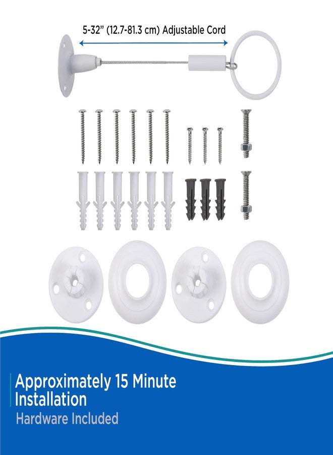 كيني قضيب ستارة حمام كيني KN61423 للتثبيت الدائم في زاوية كابينة الاستحمام، مقاس 36 بوصة × 36 بوصة، طول ثابت، لون أبيض، أنابيب فولاذية مقاومة للصدأ بقطر 1 بوصة - Image 5