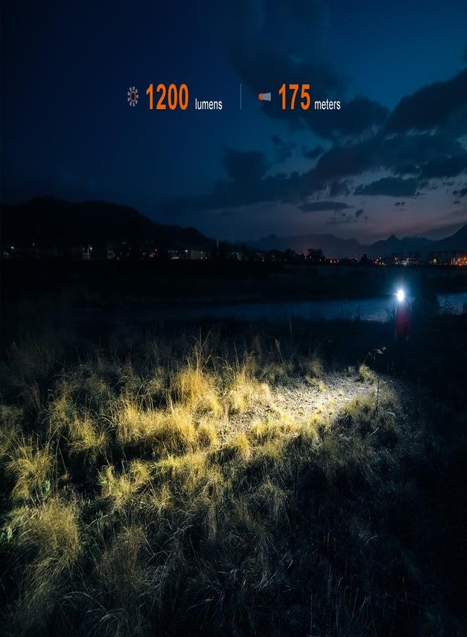 فينيكس مصباح رأس قابل لإعادة الشحن Fenix HM55R، بقوة 1200 لومن، مزود بإضاءة كاشفة وإضاءة حمراء، خفيف الوزن، يعمل لفترة طويلة، مزود بمنفذ شحن USB-C، مقاوم للماء، مناسب للتخييم والمشي لمسافات طويلة والجري، مع منظم Lumentac (أسود). - Image 3