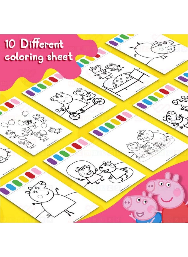 Wembley Peppa Pig Watercolor Painting Book for Kids Toddlers with Paint Bookmarks and Brush Art - Pack of 1 - Image 5
