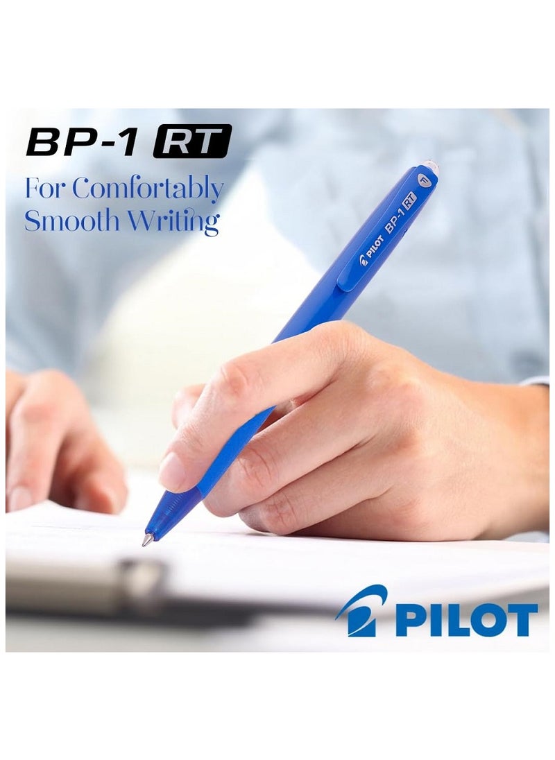 PILOT Pilot BP-1 RT 0.7mm Fine Tip Ball Pen with Soft Rubber Grip / Blue Ink, Pack of 3  - Image 3