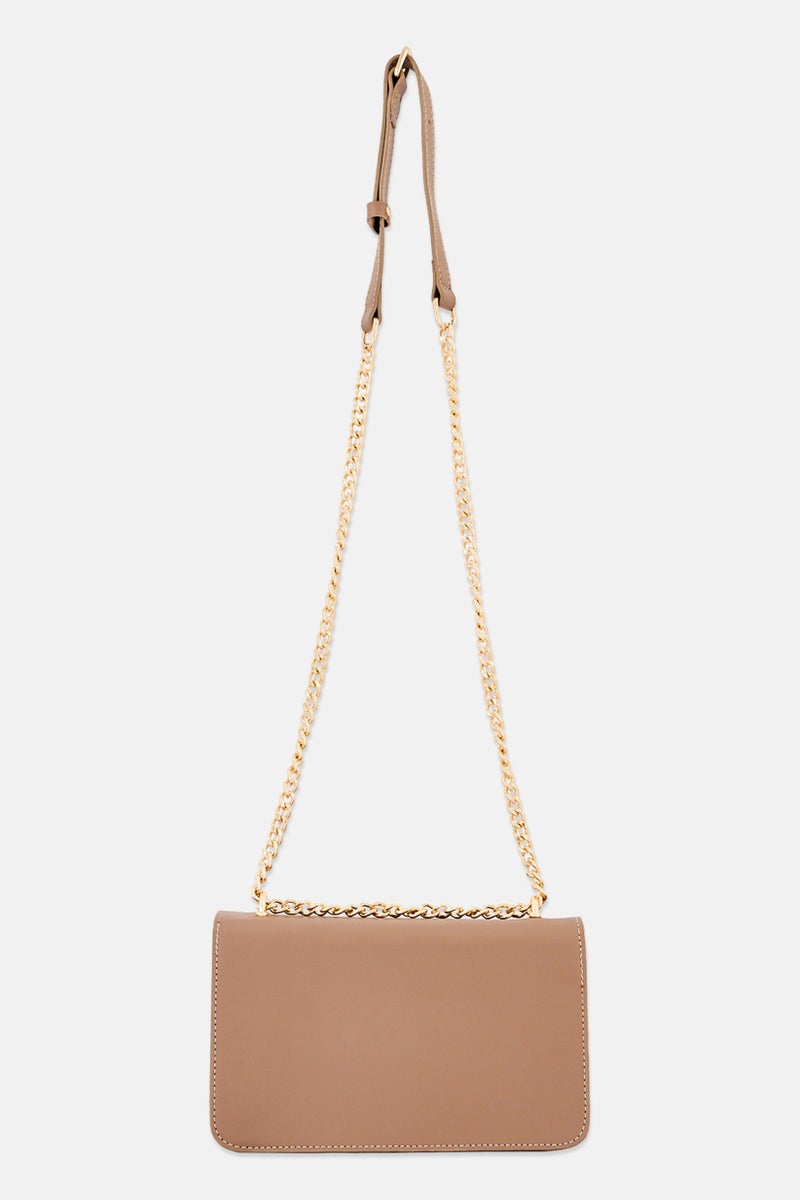 VINCE CAMUTO حقيبة كتف نسائية بشعار العلامة التجارية، بني - Image 2