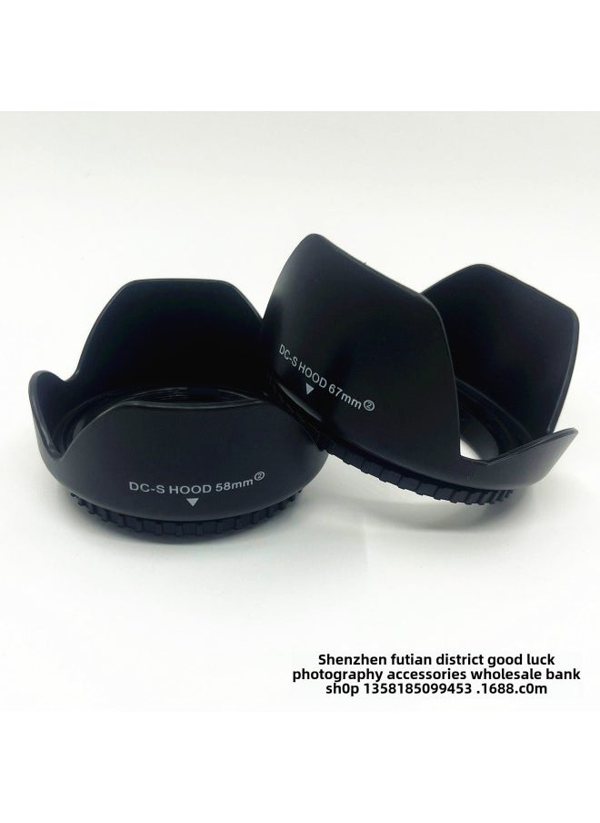 Generic - 49mm-82mm Hood Can Be Buckled Lotus Hood Screw Mask Universal 49MM-82MM Caliber Lens-Color:82MM - Image 1