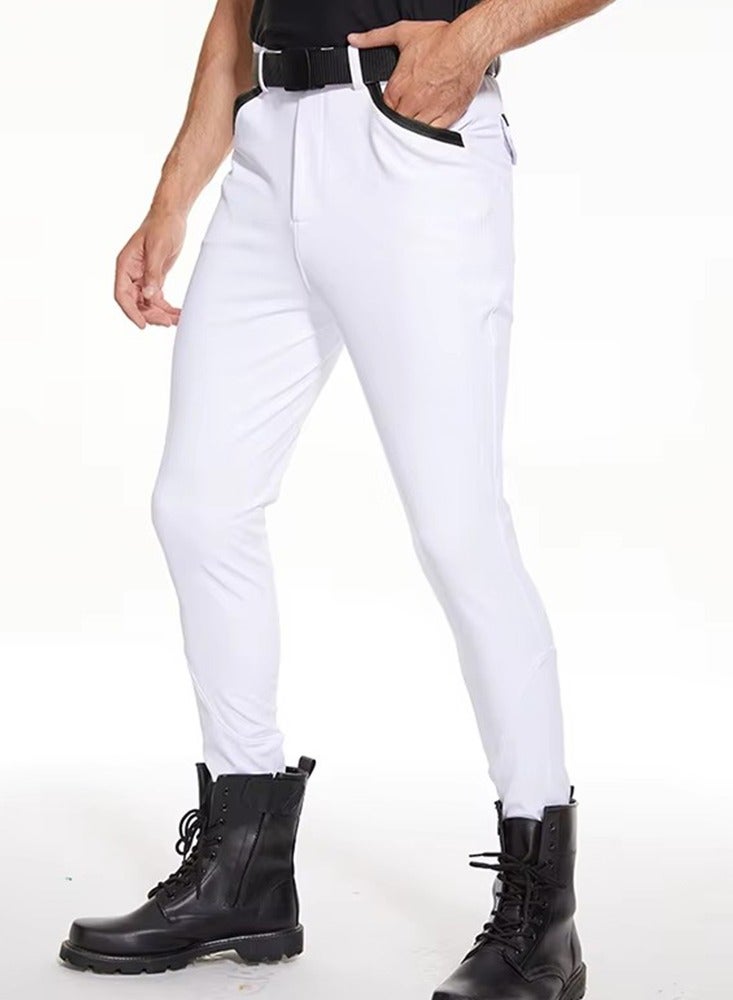 general Men Horse Riding Pants Knee Grip Equestrain Breeches Clothes Silicone Leggings Horseback Riding Tights - Image 4
