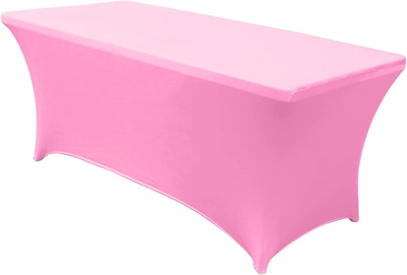 أيه بي سي كانوبي غطاء طاولة ABCCANOPY 6 أقدام من البوليستر المودعة المائدة المائدة المائدة المائدة المائدة المائدة المائدة الطاولة (الوردي) - Image 4