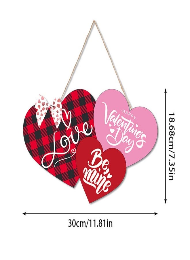 Dzrige Valentines Day Door Sign Love Wall Hanging Decor Heart Shaped Plaque Board Sign for Valentines Day Table Window Door Wall Decor Farmhouse Porch Christmas Wall Decoration - Image 2