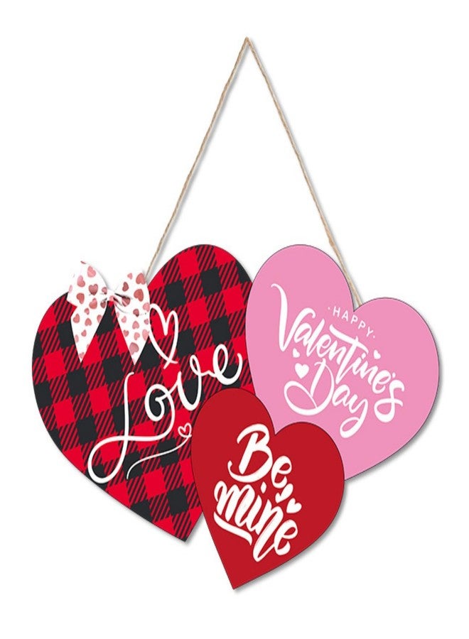 Dzrige Valentines Day Door Sign Love Wall Hanging Decor Heart Shaped Plaque Board Sign for Valentines Day Table Window Door Wall Decor Farmhouse Porch Christmas Wall Decoration - Image 1