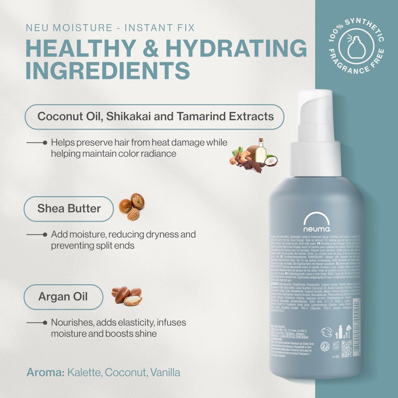 Neuma Neu Moisture Instant Fix Leave In Hair Treatment Spray 6.7Fl. Oz. Detangles, Nourishes, Protects, Kalette, Coconut, and Vanilla Scent - Image 2