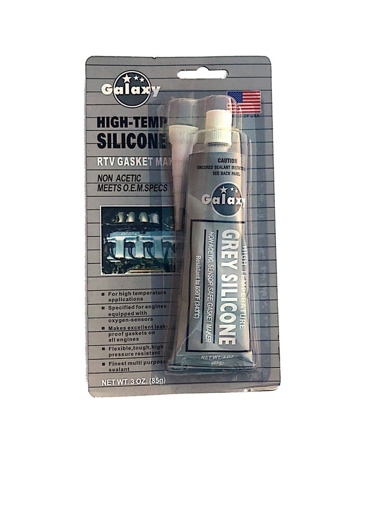 Galaxy High Temperature 650F (343C) Silicone RTV Gasket Maker 85g Grey