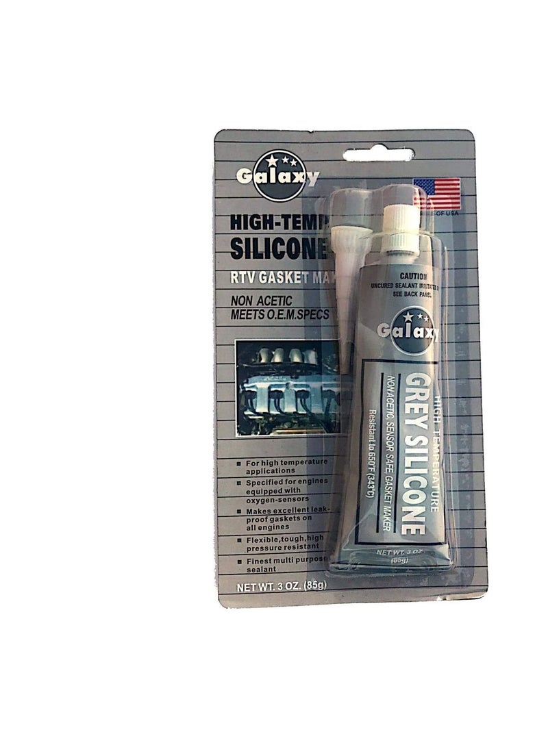 Galaxy High Temperature 650F (343C) Silicone RTV Gasket Maker 85g Grey