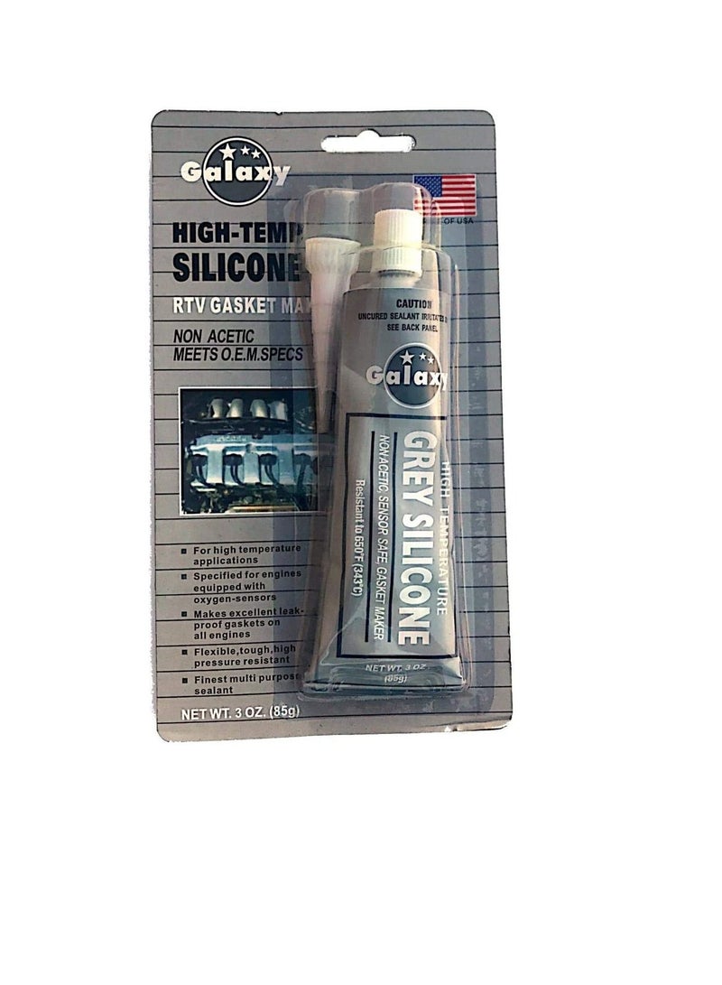 Galaxy High Temperature 650F (343C) Silicone RTV Gasket Maker 85g Grey