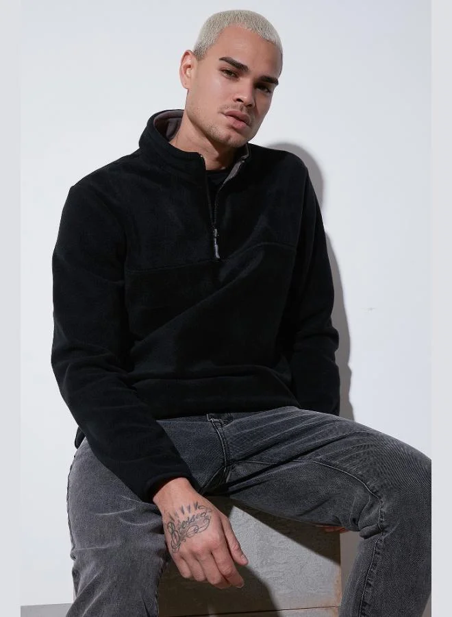 Buratti Buratti Regular Fit Anti-Pilling Non-Pilling Standing Collar Thick Winter Raised Polar Fleece Men's POLAR 5896700