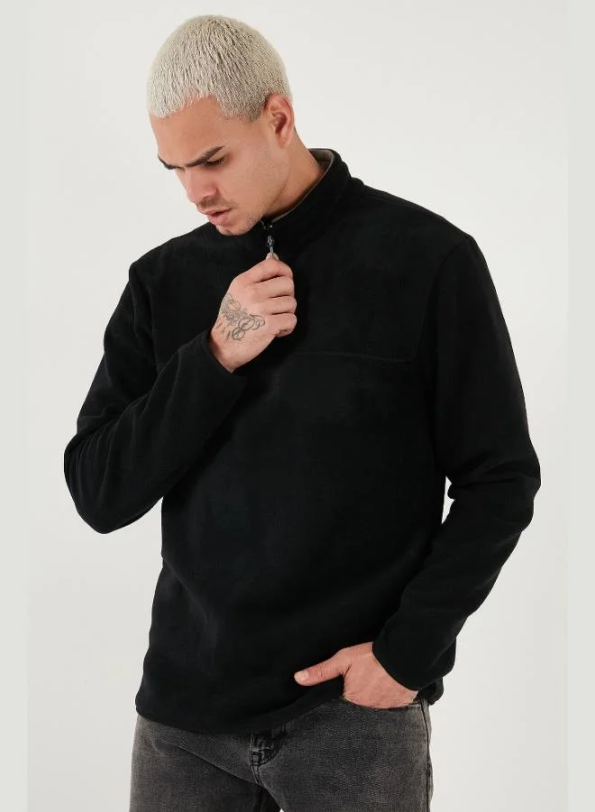 Buratti  Buratti Regular Fit Anti-Pilling Non-Pilling Standing Collar Thick Winter Raised Polar Fleece Men's POLAR 5896700 for Men | Best Price UAE