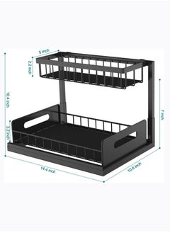 Arabest Under Sink Organizer, Pull Out Cabinet Organizer 2-Tier Slide Out Sliding Shelf Under Cabinet Storage Multi-Use for Under Kitchen Bathroom Sink Organizers and Storage  - Image 2