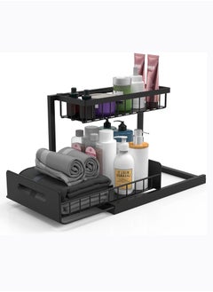 Arabest Under Sink Organizer, Pull Out Cabinet Organizer 2-Tier Slide Out Sliding Shelf Under Cabinet Storage Multi-Use for Under Kitchen Bathroom Sink Organizers and Storage  - Image 3
