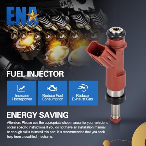 ENA مجموعة من 6 حقن وقود متوافقة مع تويوتا لكزس سيينا أفالون هايلاندر فينزا RAV4 كامري ES350 RX350 V6 3.5L 2005 2006 2007 2008 2009 2010 2011 2012 2013 2014 2015 استبدال لـ FJ763 - Image 3
