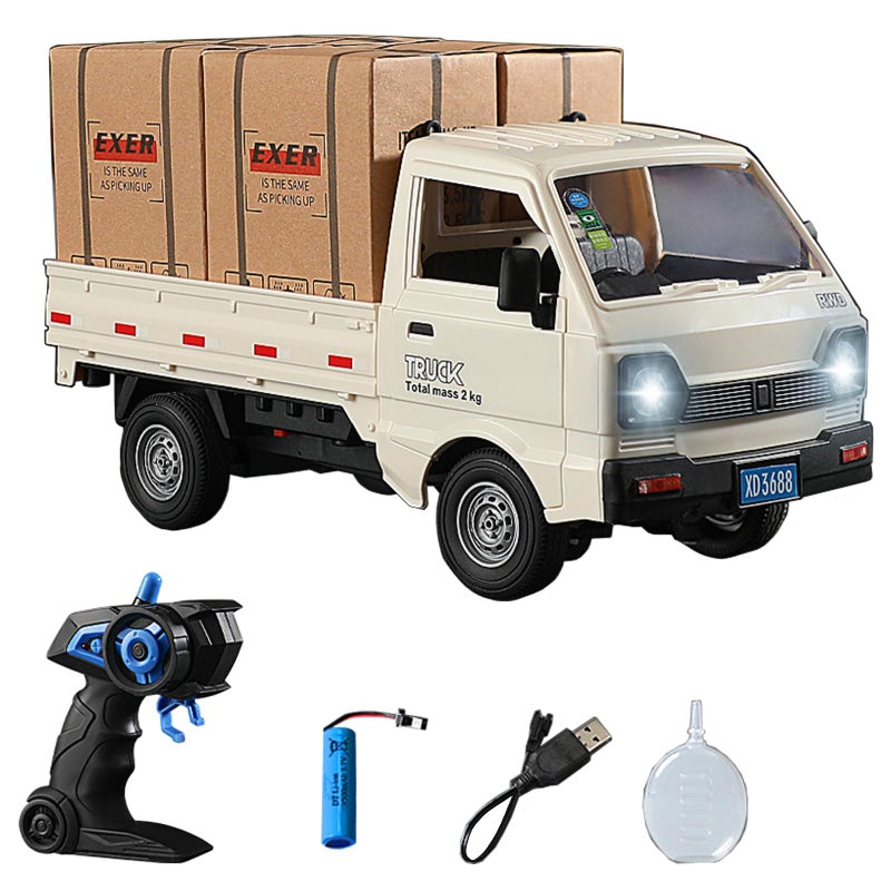 Hylukon 116 Scale RC Crawler Kei Truck RC Transport Pickup Truck with Light Spray 24Ghz Remote Control Car Toys for Teen Adults Rear Compartment Transport Goods - Image 3
