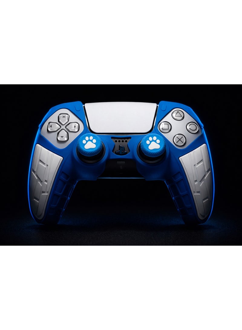 غطاء يد تحكم PS5 مع أغطية أنالوج شكل كف أزرق وأبيض - Image 3