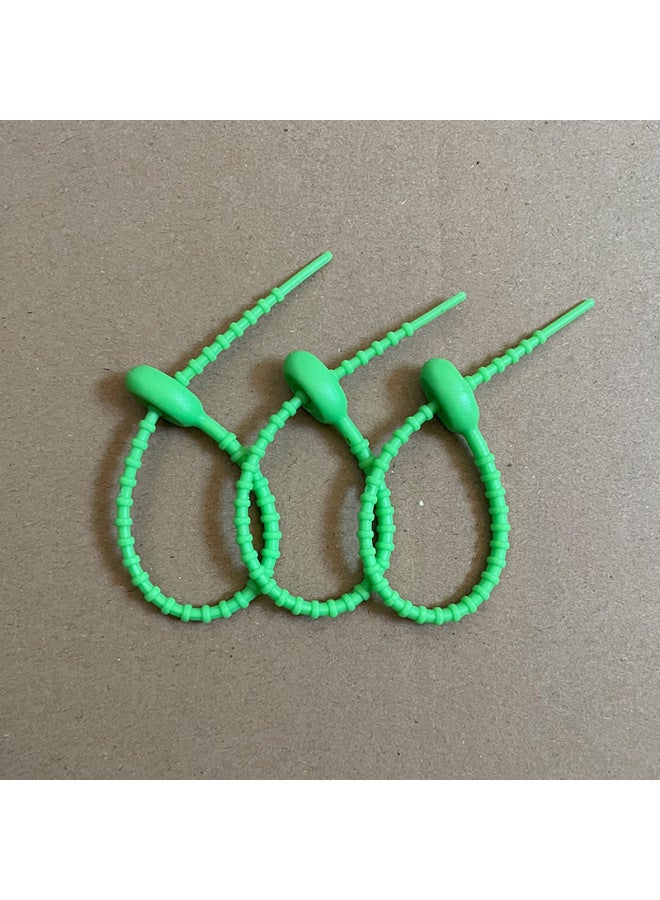 Loquat Simple Tadpole Silicone Cable Tie With Loose Buckle Wire Bundle DIY Handmade Doll Luggage Accessories Lanyard-Color:Green 150mm - Image 1