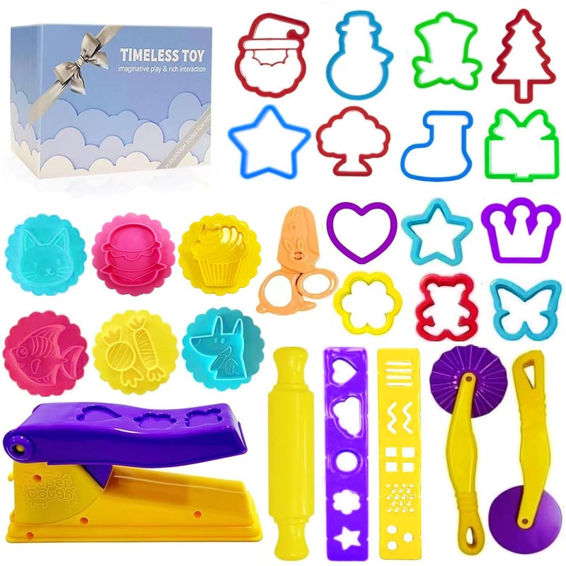 Decebaya Dough Tools for Kids Play Sets Accessories Include Animal Molds Stamps Cutter Scissor Rolling Pin Extruder and Storage Box Best Toys for Toddler Boy Gril Age 38 - Image 2