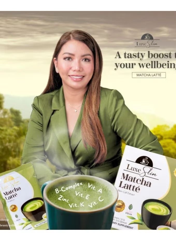 Matcha latte infused with stem cell extract, designed to support beauty and health.