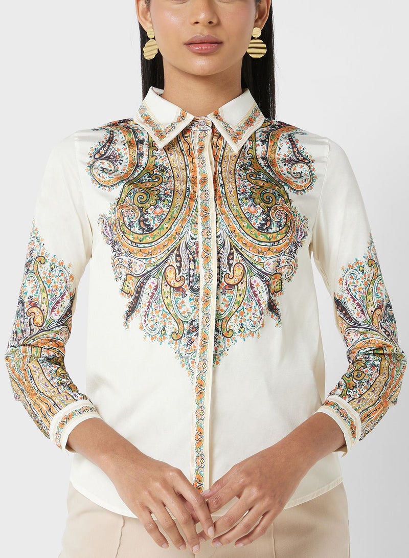ELLA Printed Button Down Shirt - Image 3