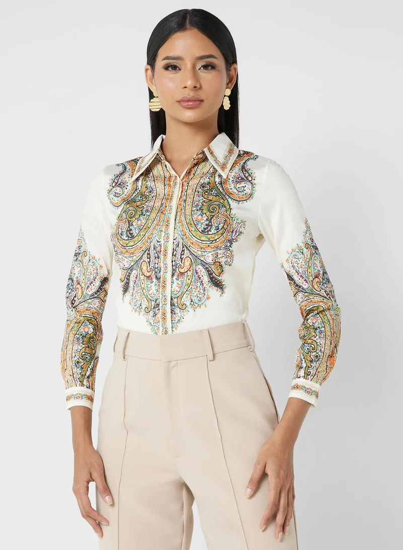 ELLA Printed Button Down Shirt