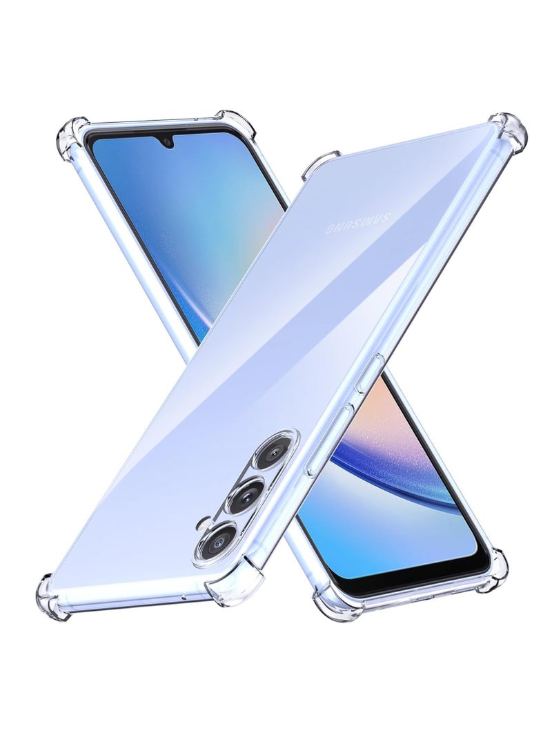 Salab Samsung Galaxy A15 Case, for Samsung A15 Phone Case Clear, Reinforced Corners Scratch Resistant TPU Rubber Soft Silicone Protective Cover for Samsung Galaxy A15 2023 (Crystal Clear) - Image 1