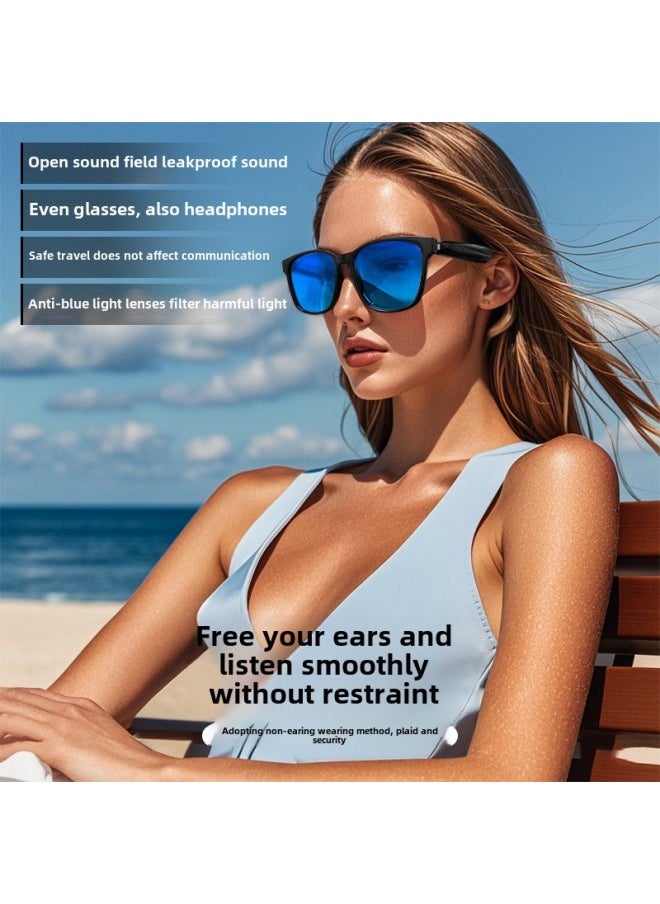 Generic Smart Bluetooth Glasses GS08 Song Call Navigation Anti-ultraviolet Polarized Lens Foreign Trade-Color:Black  - Image 4