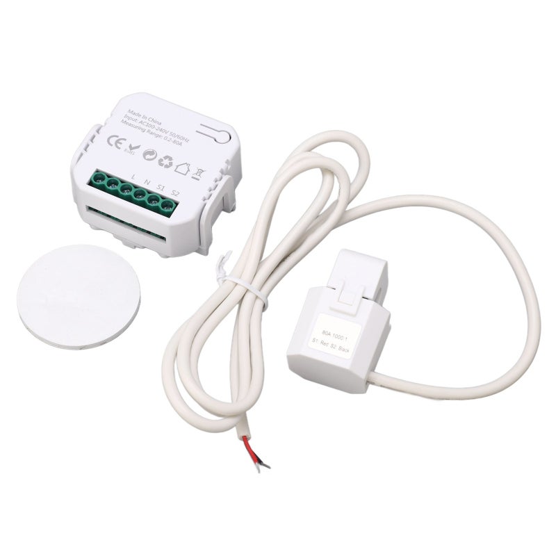 WiFi Energy Monitor Single Phase Smart Electricity Meter with Clamp Power Consumption Monitor 100‑240VAC White - Image 2