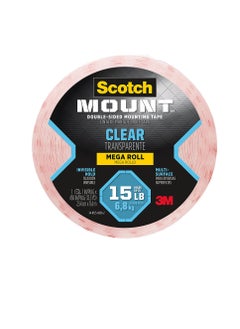 Scotch  Scotch 410 Long DC Clear Double side Mounting Tape 1 in x 450 in roll 25.4mm x 11.4m Holds 4.5 kg whole roll transparent color 1 roll pack  - Image 3