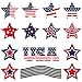 Whaline 19Pcs Patriotic Star Refrigerator Magnets Set 4th of July USA American Flag Garage Magnets with Lines Stars - Image 2