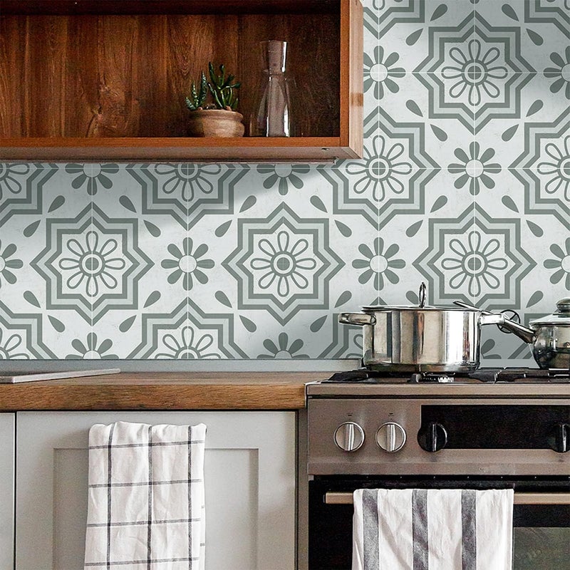 Alwayspon Peel & Stick Tiles, Stick-on Vinyl Floor Stickers, Non-Slip Self-Adhesive Decals, 15cmX15cmX12Pcs - Image 1