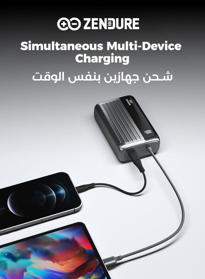 زينديور باور بانك سوبر ميني هايبرد 20 بسعة 20000 ملي أمبير | بطارية متنقلة بقدرة 45 واط | كابل مدمج متين Type-C | شحن فائق السرعة لأجهزة آيفون 17/16/15 وأجهزة أندرويد و غيرها | تصميم صغير الحجم و سهل الحمل 20000 mAh - Image 4