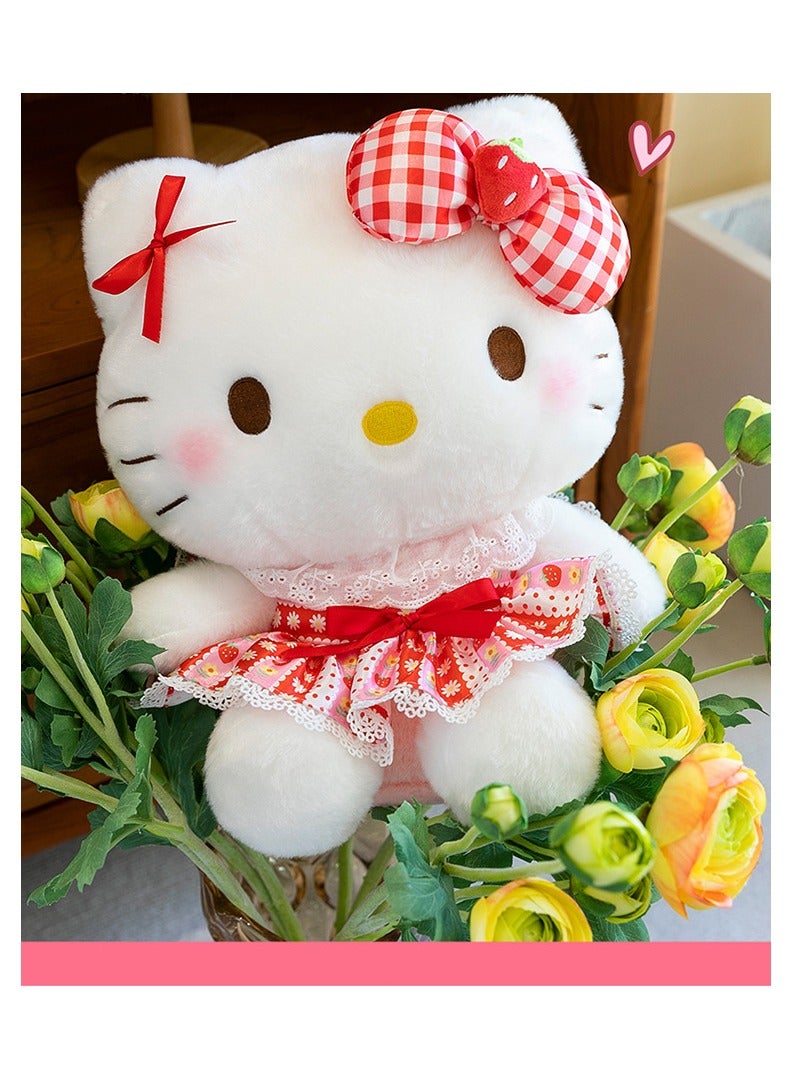 40cm strawberry plaid skirt Hello Kitty doll  - Image 1
